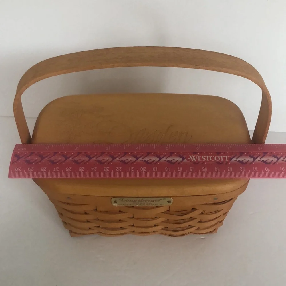 Longaberger 1996 Edition Dresden Tour Basket With Plastic Insert And Wood Lid